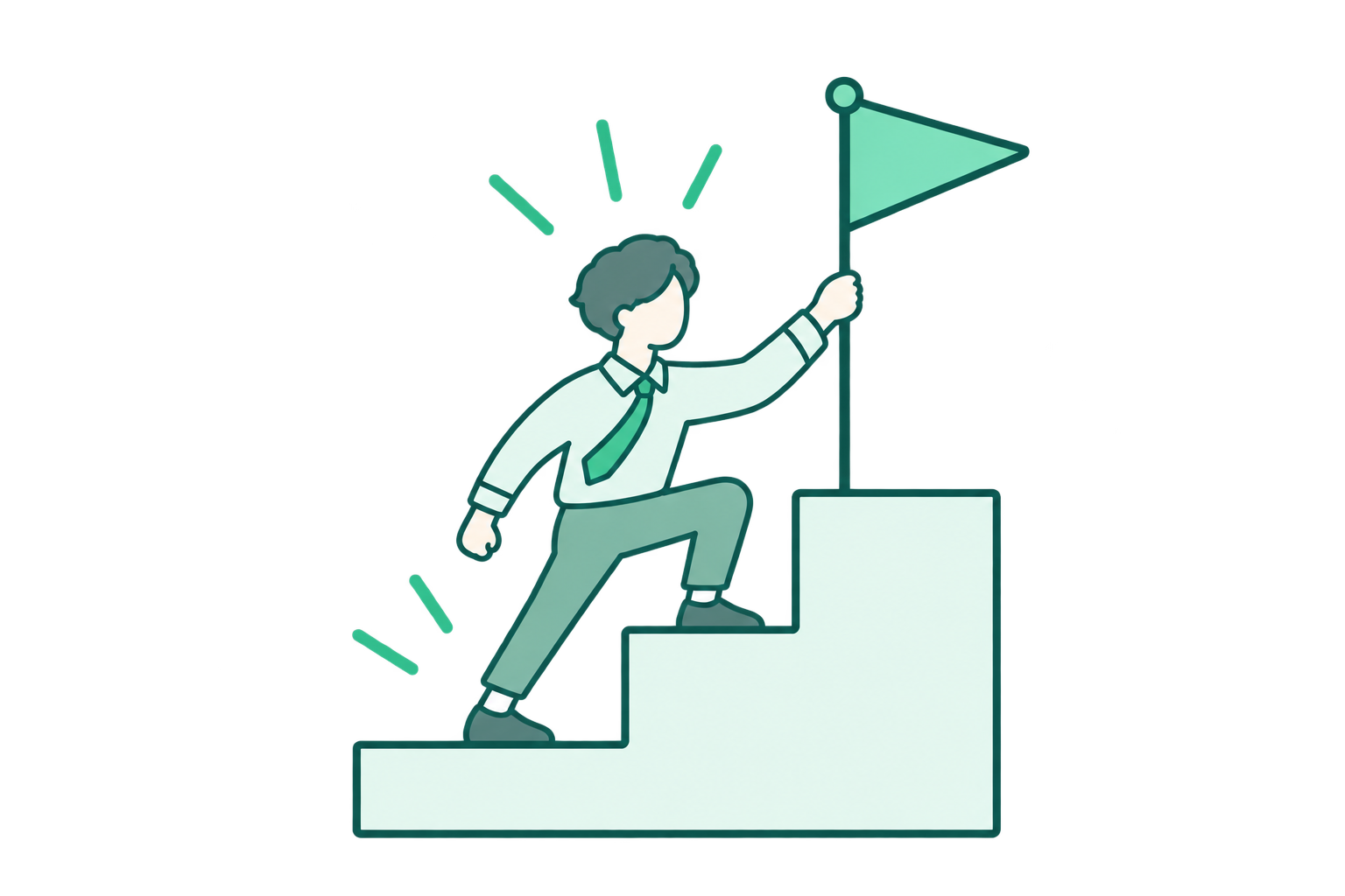 挑戦する社員のイラスト