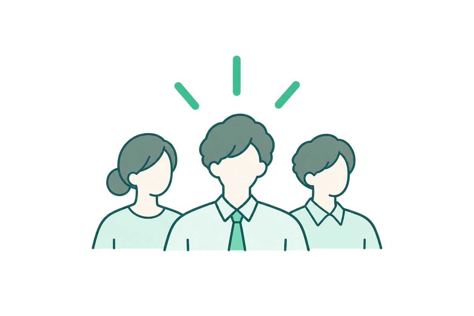 一緒に働くメンバーのイラスト